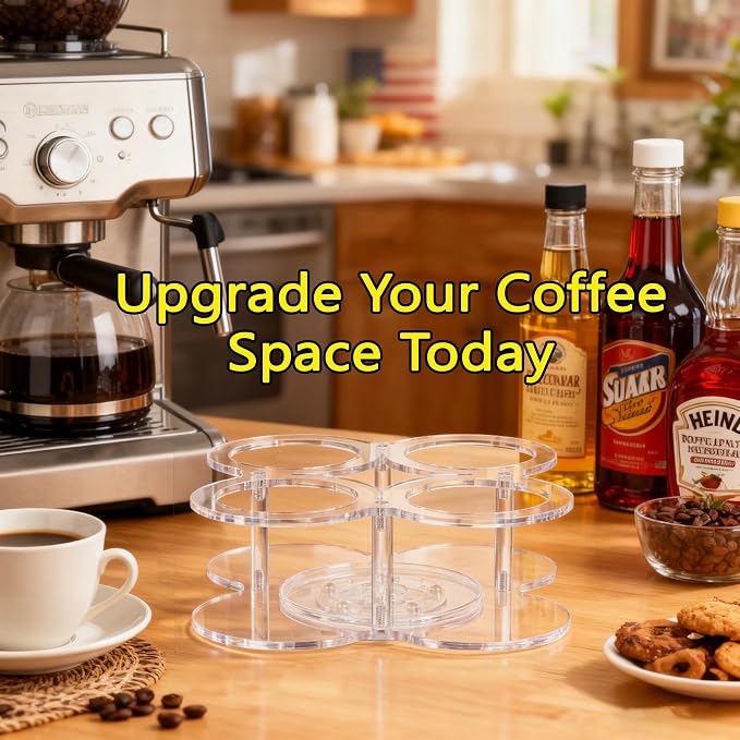 Acrylic Syrup Dispenser Organizer, 360°Rotating Storage Rack - Image 5