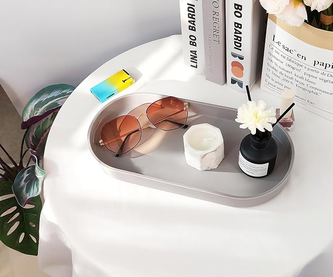Gray Small Oval Tray, 3 Pack, Countertop Organizer | - Image 4