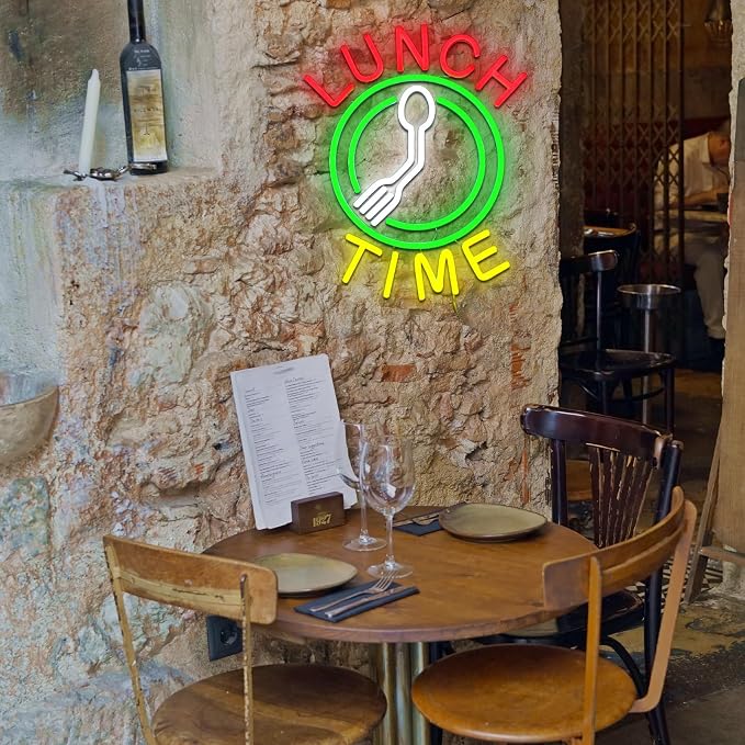 Lunch Time Neon Sign for Wall Decor, 15.3" x 12.6" Led Signs for Kitchen - Image 7