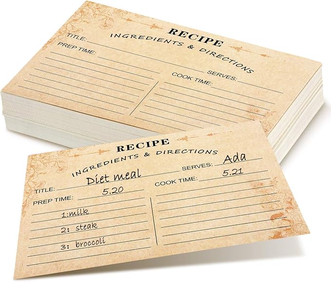Outus 80 Pack 4 x 6 Inch Vintage Recipe Cards - Image 3