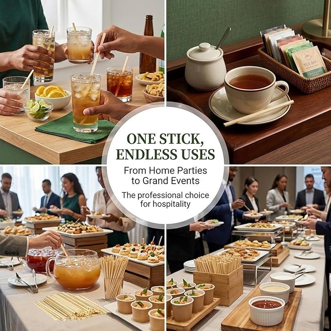 MAQIHAN 1000pcs Wooden Coffee Stirrers - Image 4