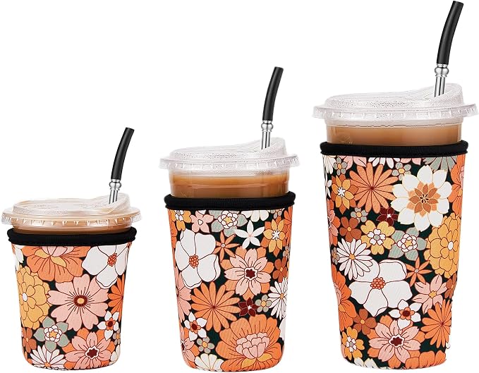 3 Pack Iced Coffee Sleeve Reusable by Cavllson
