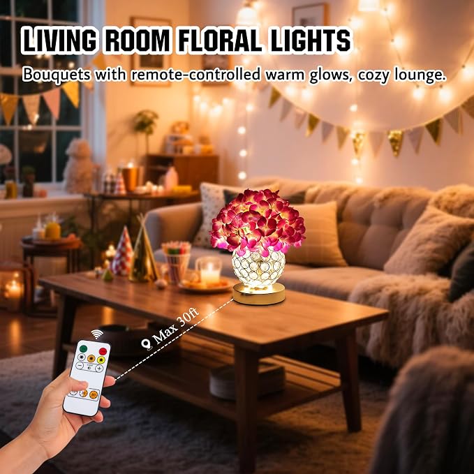 Artificial Hydrangea Flower Lamp - Image 4