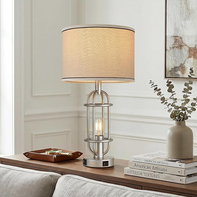 Reaketon Table Lamps for Living Room Set of 2, 22.3" Farmhouse Lamps for - Image 6