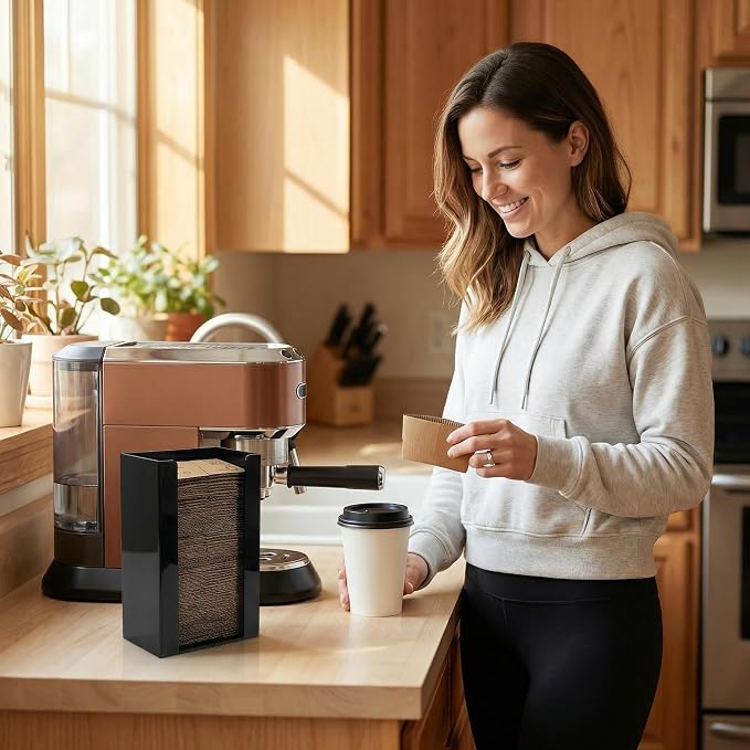 UCUDI Coffee Cup Sleeve Holder Dispenser Wall Mount or Countertop Hot Collar - Image 6