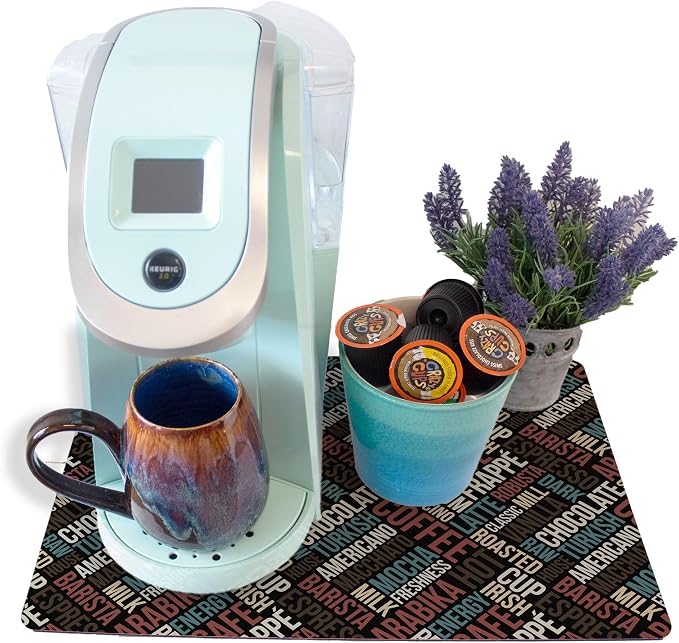 Coffee Maker Mat for Countertop – Absorbent, Non-Slip Coffee Bar Mat, Protects by ThisJoyfulHome