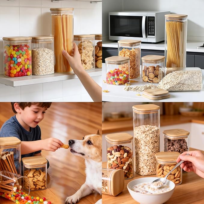 7 Pack Square Glass Storage Containers - Image 6
