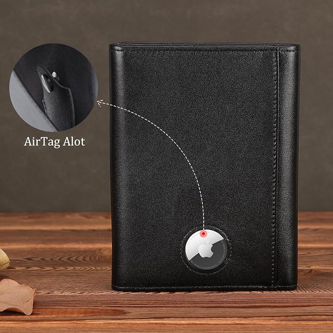 Polare Napa Leather Pilot Wallet Passport Holder RFID Blocking Tri-fold Travel - Image 6