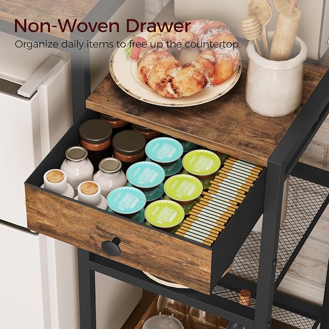 MAHANCRIS Mini Fridge Stand, Bakers Rack - Image 4