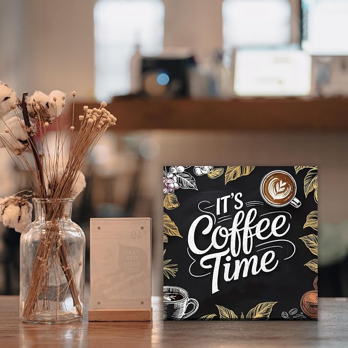 It's Coffee Time Wooden Box Decor 5x5 in - Image 3