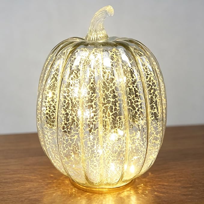 Mercury Glass Pumpkin Light - Image 5
