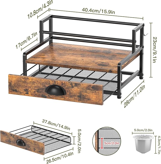 Coffee Syrup Rack Organizer, 2 Tier Countertop Storage Shelves - Image 3