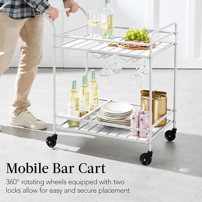 Best Choice Products Rolling Bar Cart, Mobile Home Bar Serving Cart, Serving - Image 5