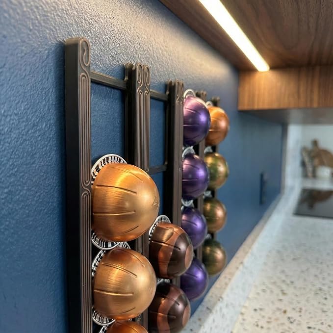Adhesive Coffee Pod Holder for Nespresso VertuoLine, Holds 20 Capsules - Image 3