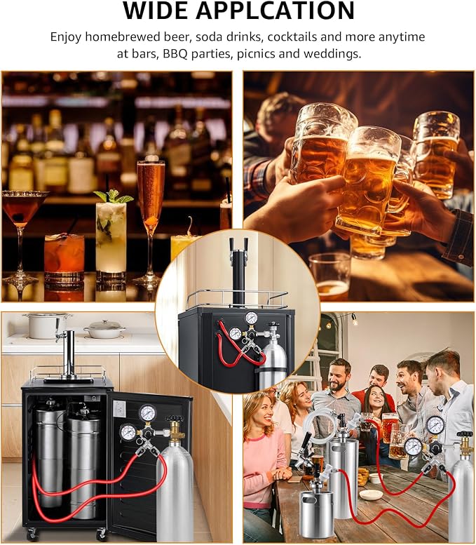 Dual Output CO2 Regulator for Kegerator 0-60psi Beer Keg Regulator 0-3000psi - Image 8