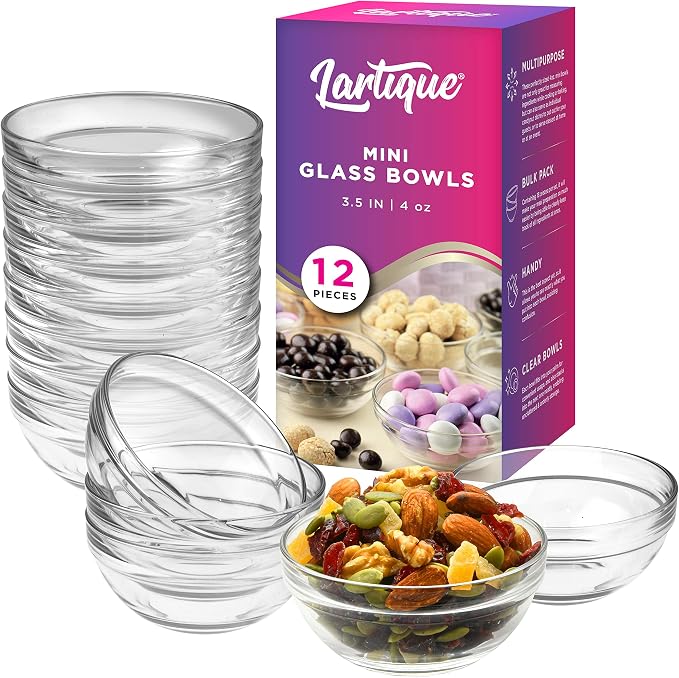 Mini 3.5 Inch Glass Bowls by LartiqueUSA