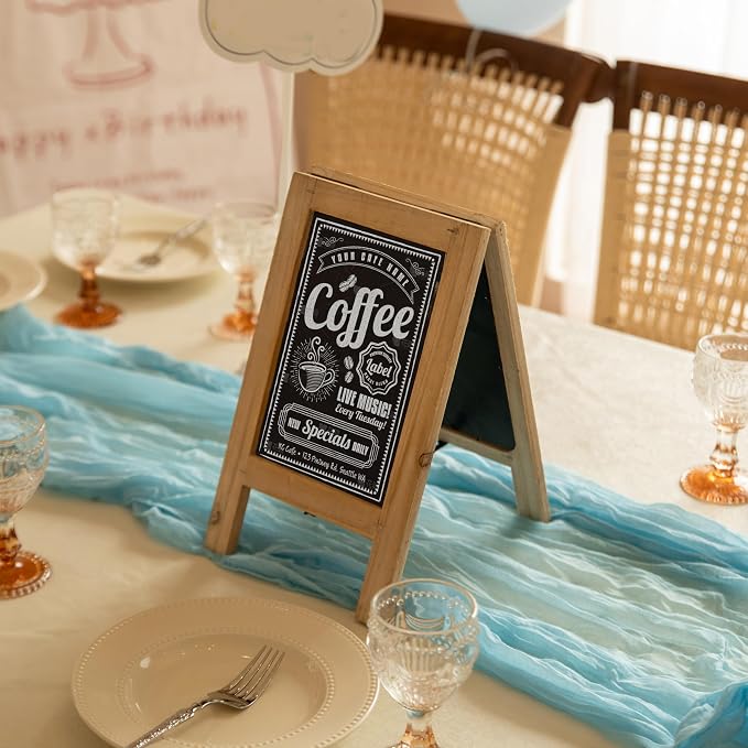 Vintiquewise 11-inch Wooden A-Frame Chalkboard Sign Double-Sided Menu Board - Image 2
