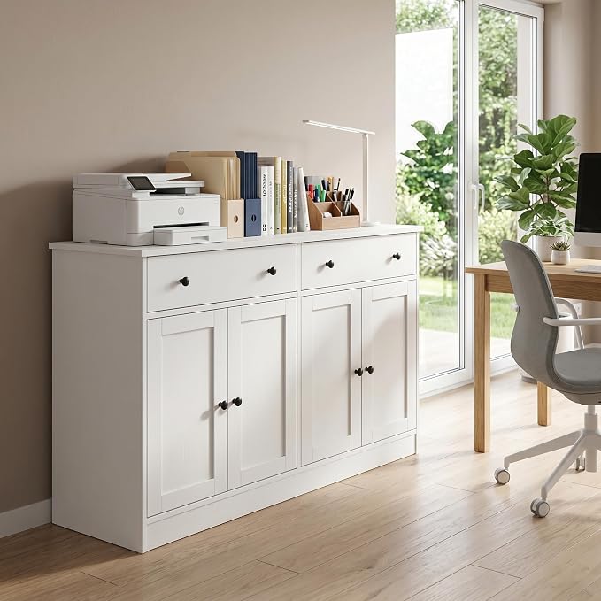 holzart 49" White Buffet Cabinet - Image 6