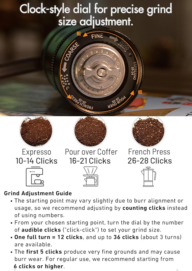 CAMPINGMOON Portable Manual Coffee Grinder Integrated Foldable Handle CNC - Image 3