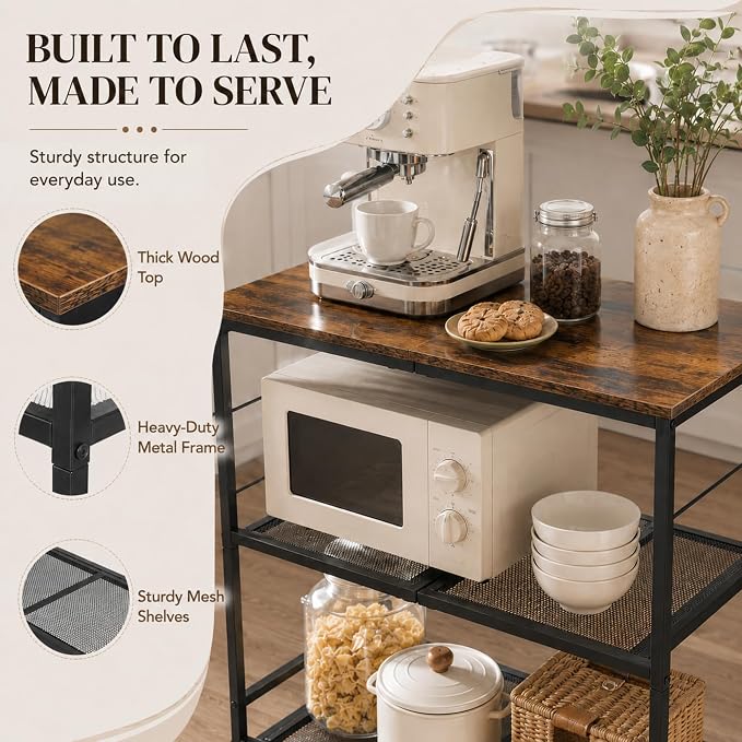 3-Tier Rolling Microwave Cart - Image 5