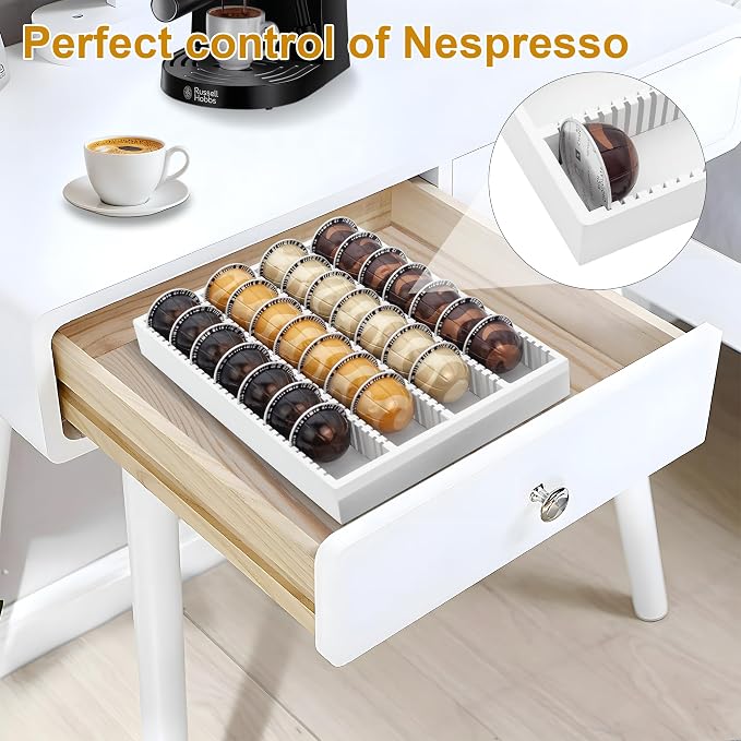 MinBoo Bamboo Coffee Capsule Storage Drawer Tray, Bamboo Drawer Insert - Image 4