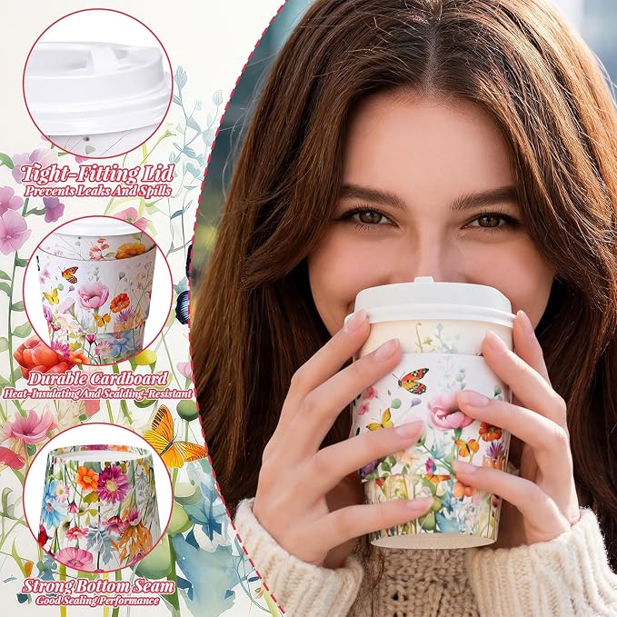 Mimorou 48 Sets Wildflowers Coffee Cups - Image 3