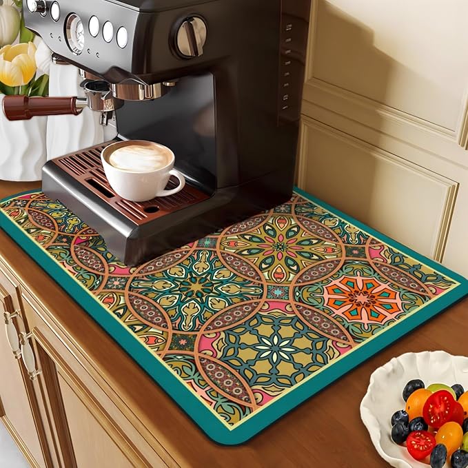 Coffee Mat, 16 x 24 inch Coffee Maker Mat by Vmogeicons