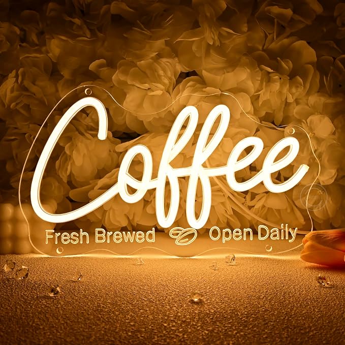 Britrio Coffee Neon Sign for Home Coffee Bar Station Kitchen Dinning Room - Image 7