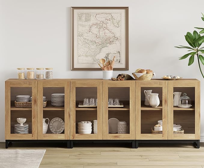 WAMPAT Sideboard Buffet Cabinets, Modern Credenza Sideboard - Image 2