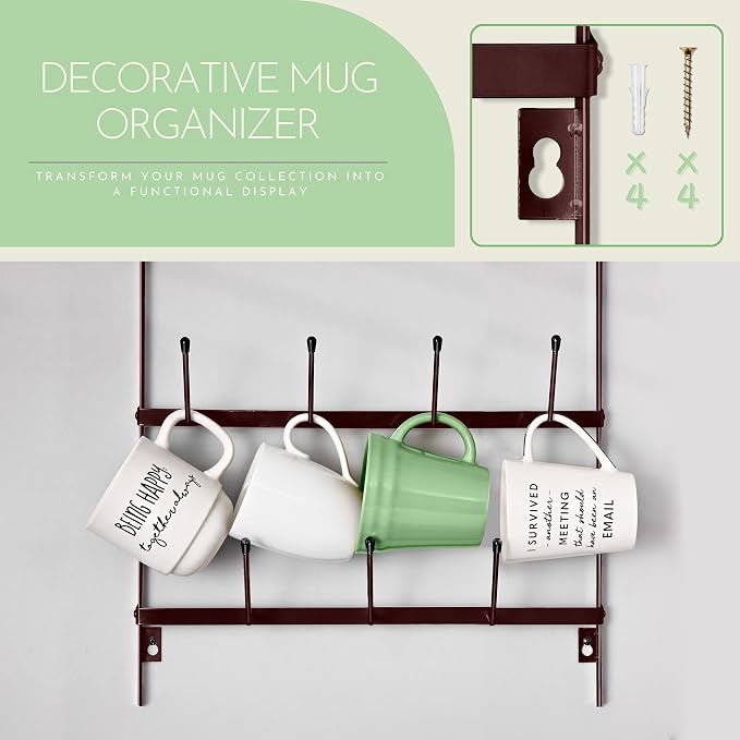 Sorbus Mug Rack for Wall - Image 3