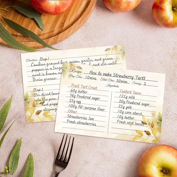 Recipe Cards 4x6, Premium Double-Sided Recipe Cards - Image 2