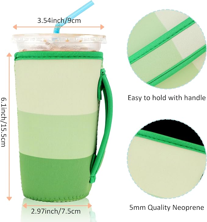 4 Pack Iced Coffee Sleeve, reusable Neoprene Cup Sleeves Suitable - Image 3