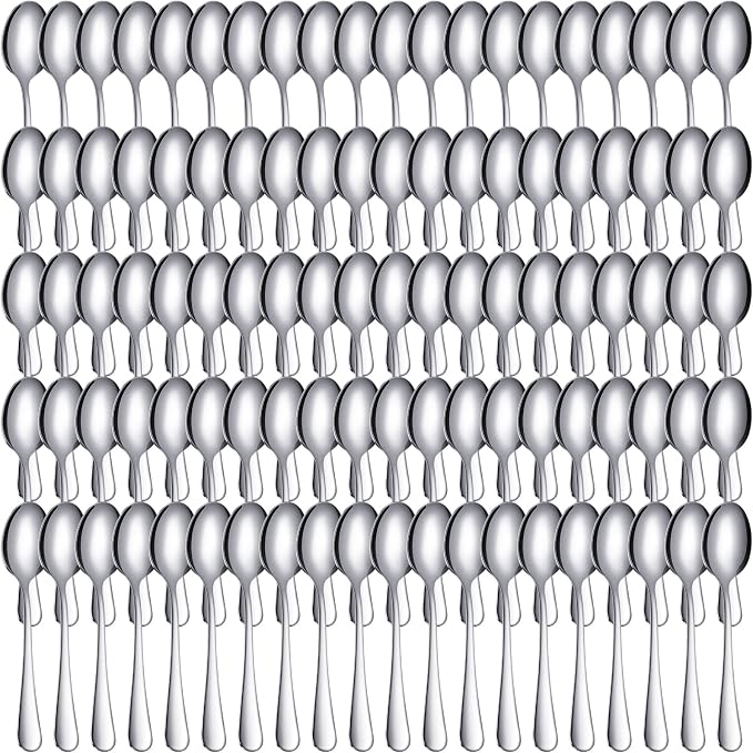 100 Pcs Demitasse Espresso Spoons Stainless Steel Bulk, 4.33'' Small Mini by Meanplan