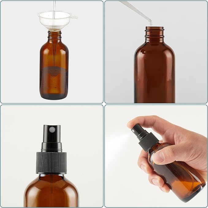 Dark Amber Glass Spray Bottles 4 oz, Small Glass Spray Bottles - Image 7