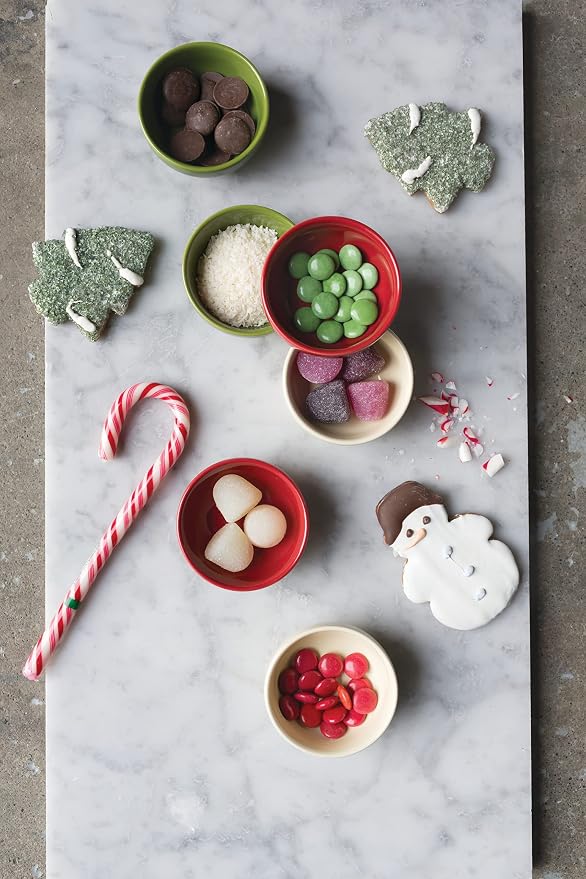 Now Designs Christmas Decor Ceramic Pinch Bowl Set, Soy Sauce Dish, 2 oz - Image 4