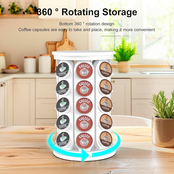 CEHNCEH K Cup Holder: Coffee Pod Carousel Organizer, Compatible - Image 5