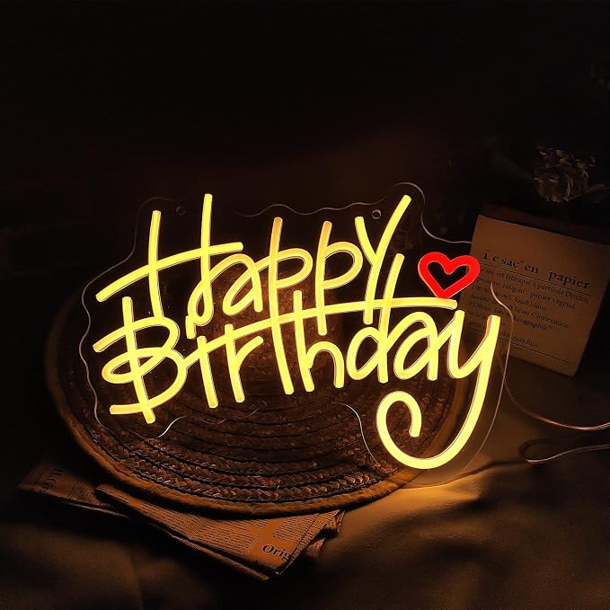 Custom Happy Birthday Neon Sign, Customizable Happy Birthday Light Up Sign - Image 2
