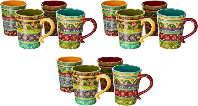 Tunisian Sunset 18 oz. Ceramic Mugs, Microwave & Dishwasher Safe, Eclectic by CERTIFIEDINTERNATIONAL