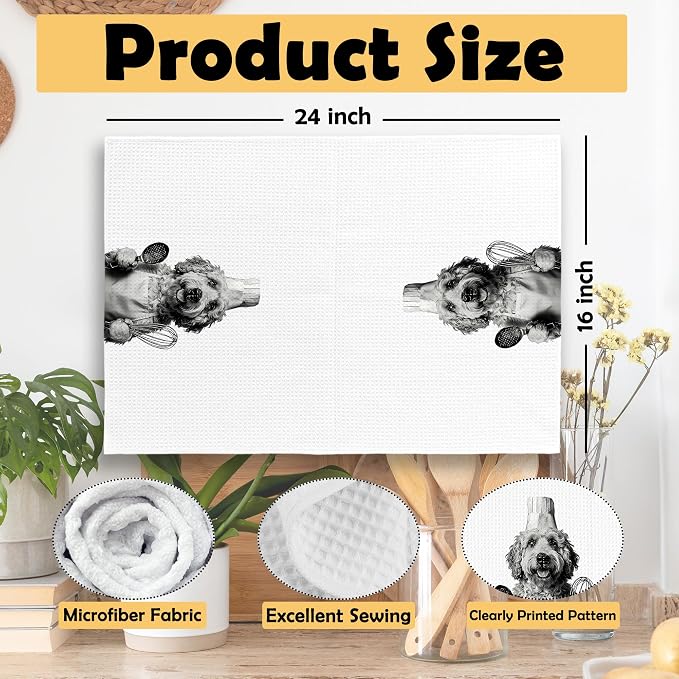 Cockapoo Kitchen Towels Set of 2, Dog Kitchen Accessories, Bar Decor, Dog Chef - Image 6