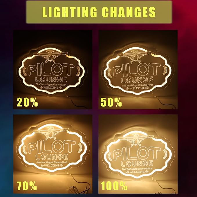 Pilot Neon Sign For Room Wall Decor, Pilot Led Neon Light Airplane lovers Gifts - Image 2