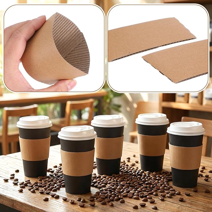 200 Pack Coffee Cup Sleeves, Disposable Paper Cup Sleeve - Image 5