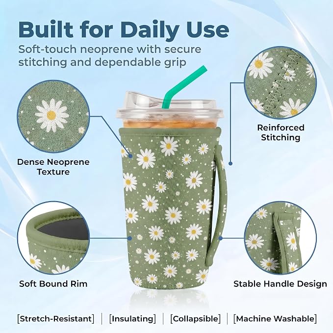 Artsocket 3 Pack Reusable Iced Coffee Sleeve - Image 4