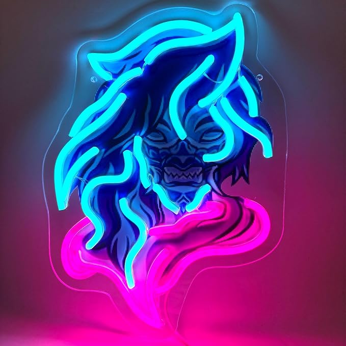 Demon Neon Sign Colorful Gothic Neon Light by TAGEEKOONeonSigns