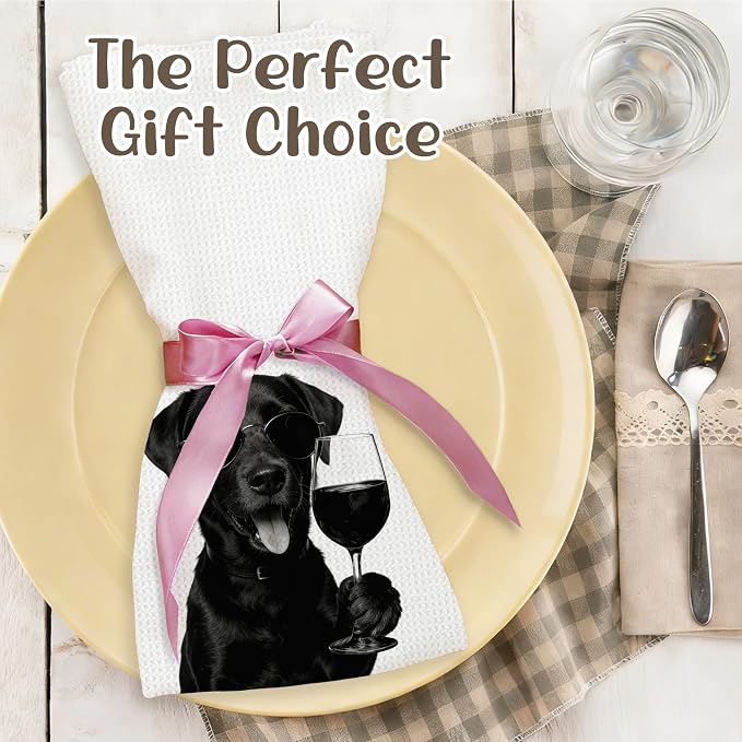 Funny Labrador Kitchen Towels Set of 2, Dog Kitchen Bar Accessories, Dog Chef - Image 5
