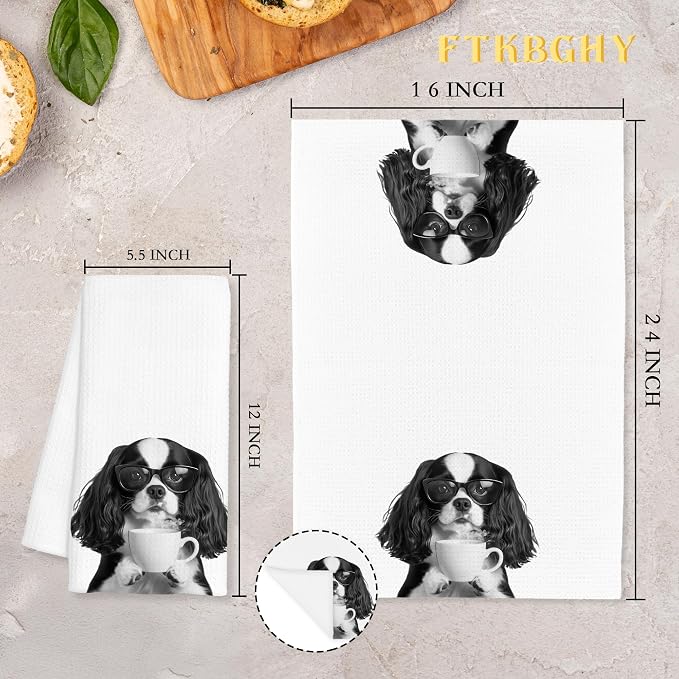 Funny Cavalier King Charles Spaniel Decor Coffee Kitchen Towels Gift, Dog Gifts - Image 7