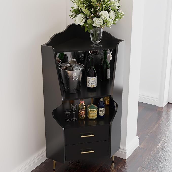 19" Wooden Corner Bar Cabinet - Image 4