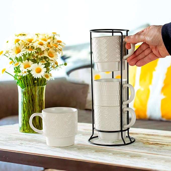 Signature Housewares Stackable Coffee Mug Tower Set - Image 4