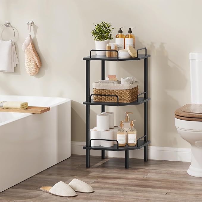 Tajsoon Corner Shelf Stand, 3 Tier Industrial Corner Shelves, Corner Shelving - Image 7