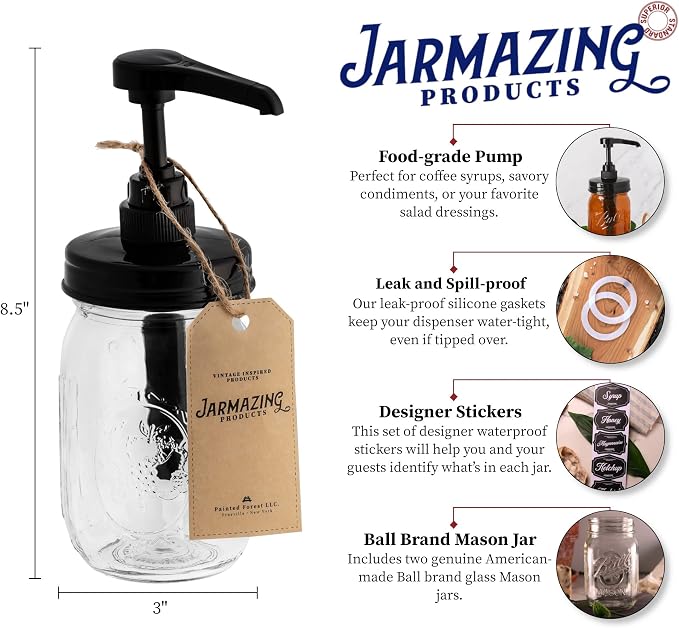 Jarmazing Products Mason Jar Syrup Dispenser - Image 2