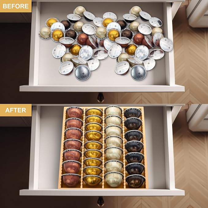 MinBoo Bamboo Coffee Pod Storage Holder Drawer Insert - Image 5